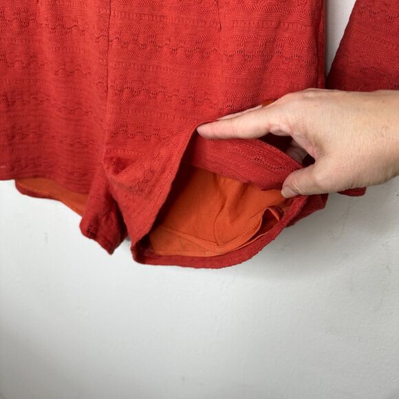 Ark & Co Salmon High Neck Long Sleeve V Back Zip Embroidered Zip Romper S - Picture 4 of 15